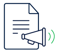 uPerform icon for change communications with document and bullhorn