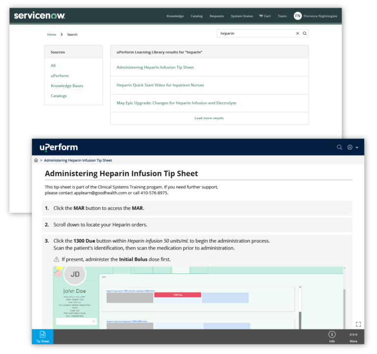 uPerform for ServiceNow