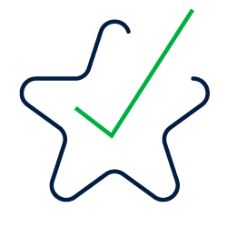 Open star with check coming out icon for simplify management