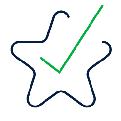 Open star with check coming out icon for simplify management