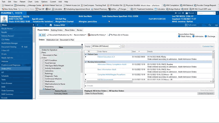 Animated gif showing uPerform's integrated learning with Cerner.