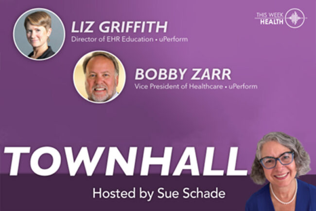 This Week Health Townhall podcast hosted by Sue Schade featuring Liz Griffith, and Bobby Zarr