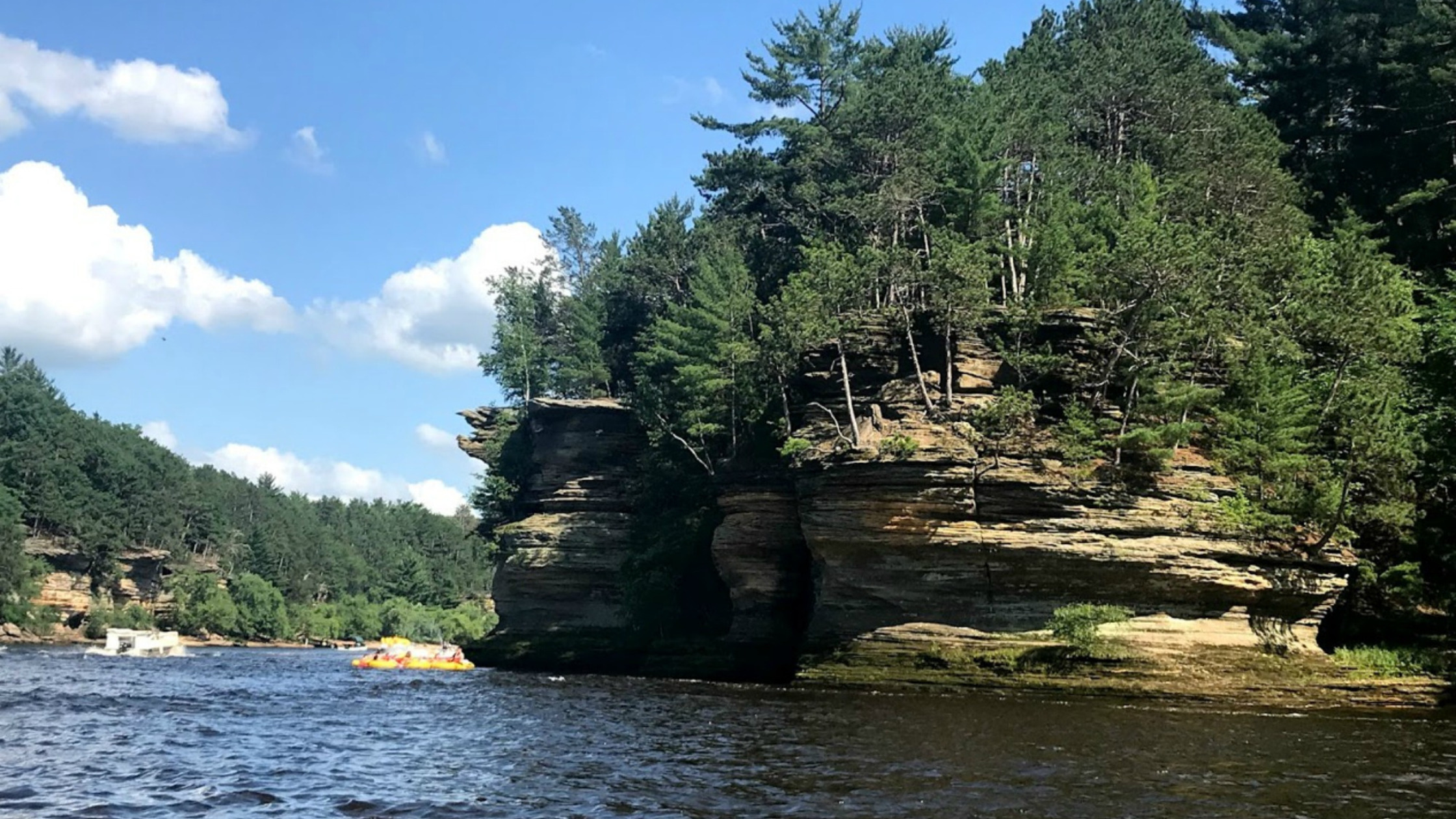 View of river landscape in Dells, Wisconsin.